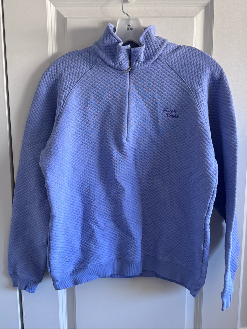 Quilted Half-Zip Turtleneck Sweater in Lavender